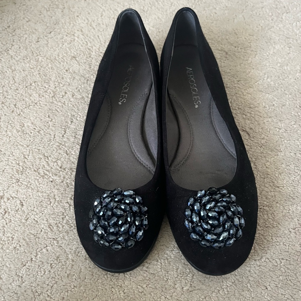 AEROSOLES Black Classic Flats with Embellishment